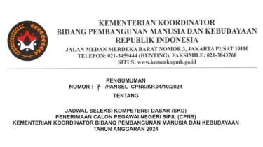 Link Jadwal SKD CPNS Kemenko PMK 2024 dan Tata Tertib Peserta