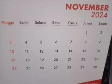 Apakah Ada Hari Libur Nasional dan Cuti Bersama di Bulan November 2024? Ini Jawabannya