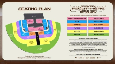 Harga Tiket dan Seating Plan Konser Seventeen di JIS, Mulai dari Rp1,6 Juta hingga Rp3,8 Juta