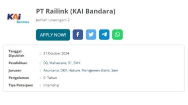 Lowongan Magang KAI Bandara Railink untuk Mahasiswa D3, S1, dan SMK