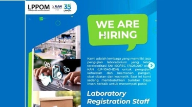 Lowongan Kerja LPPOM MUI Posisi Laboratory Registration Staff, Ini Syarat dan Cara Daftarnya