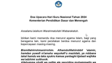 Teks Doa Upacara Hari Guru Nasional 2024, Lengkap dengan Link Download PDF