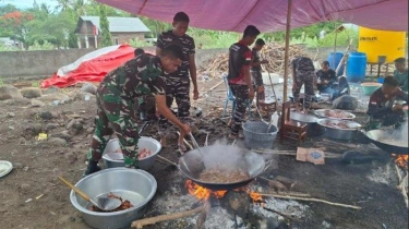 169 Prajurit TNI AD Dikerahkan Bantu Warga Terdampak Erupsi Gunung Lewotobi di Flores Timur NTT