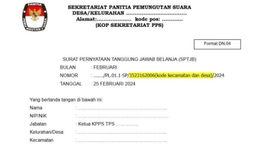 Contoh SPJ KPPS Pilkada 2024 dan Formatnya Beserta Link Download dalam Bentuk Doc