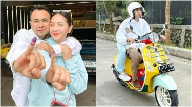 Naik Vespa ke TPS Bareng Nagita Slavina, Raffi Ahmad Ungkap Harapannya untuk Paslon Terpilih