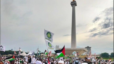 Massa Reuni 212 Masih Padatkan Kawasan Silang Monas: 'Palestina Merdeka, Israel Teroris'