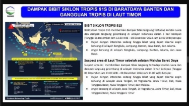 Terdeteksi Bibit Siklon di Samudra Hindia Barat Daya Banten, BMKG: Waspada Tiga Hari Kedepan