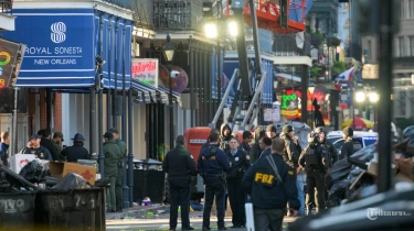 Berita Foto : Lokasi Truk Tabrak Kerumunan Pesta Tahun Baru di New Orleans