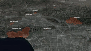 5 Titik Kebakaran Hutan Los Angeles Makin Luas, Kanada dan Meksiko Kirim Tim Pemadam Kebakaran