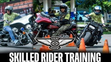 Bagikan Teknik Mengendalikan Moge, Komunitas Pecinta Harley Davidson Gelar Skilled Rider Training