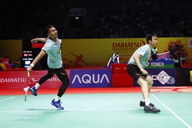 Buka Partai Final Indonesia Masters 2025, The Daddies Lakoni Fun Match Melawan Seo Sung Jae dan Kevin Sanjaya Sukamuljo