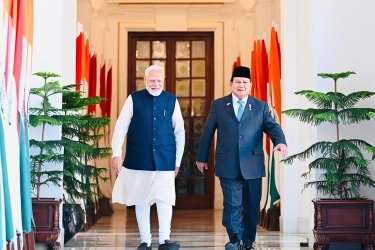 Momen Hangat Prabowo Dijamu Makan Malam Presiden India di Istana Rashtrapati Bhavan…