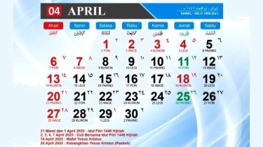 Kalender April 2025: Daftar Libur Nasional dan Cuti Bersama Idul Fitri 2025, Libur Panjang 11 Hari