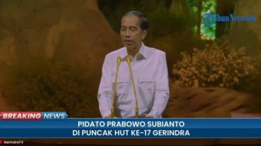 Jokowi Naik Panggung Saat HUT Gerindra: Saya Sudah Bernegosiasi Agar Tak Usah Kasih Sambutan