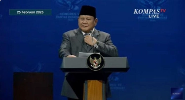 Hadiri Kongres VI Demokrat, Prabowo: Yang Melihat Indonesia Gelap Itu Siapa?