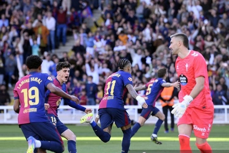 Hasil Barcelona Vs Celta Vigo 4-3: Penalti Raphinha Bawa Barca Menangi Drama 7 Gol