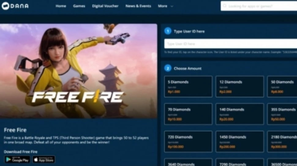 3 Link Saldo DANA Gratis Rp50 Ribu, Bisa Dapat 355 Diamonds Free Fire Gratis!