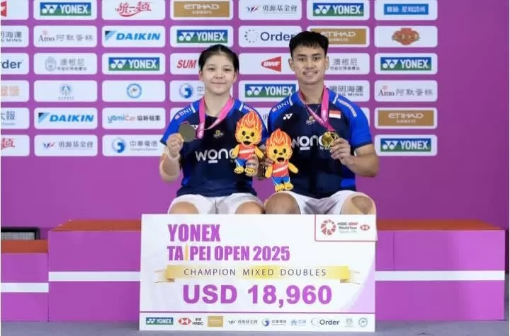 Jafar Hidayatullah/Felisha Alberta Juara Taipei Open 2025 usai Kalahkan Dejan/Fadia di All Indonesian Final