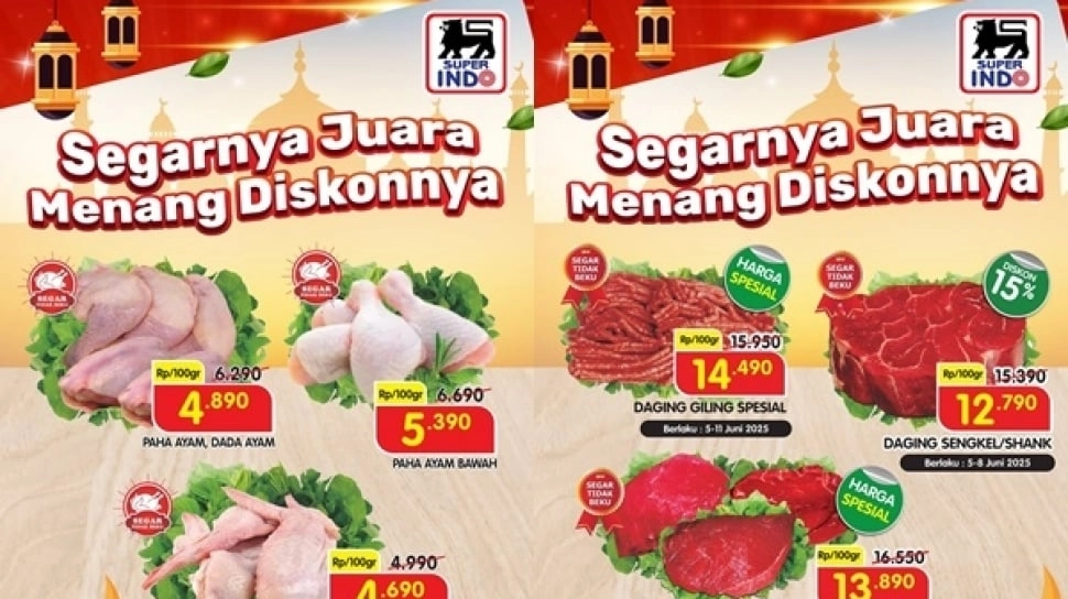 Promo Superindo Spesial Daging Mulai Hari Ini 5 Juni 2025: Paha Ayam Mulai Rp4 Ribuan