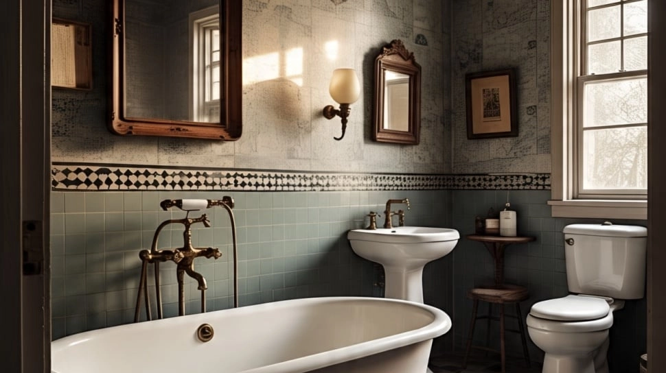 Inspirasi 9 Dekorasi Vintage untuk Kamar Mandi di Rumah