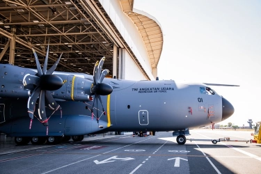 Foto-foto A400M TNI AU Keluar dari Hanggar Pengecatan Pabrik di Spanyol