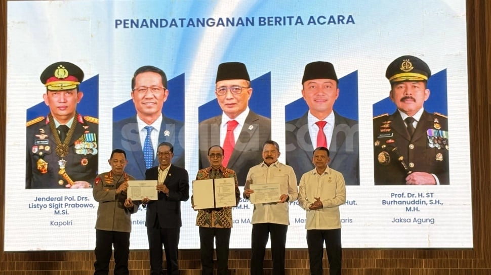 Kapolri Listyo Sigit hingga Menkum Supratman Tandatangani DIM RUU KUHAP