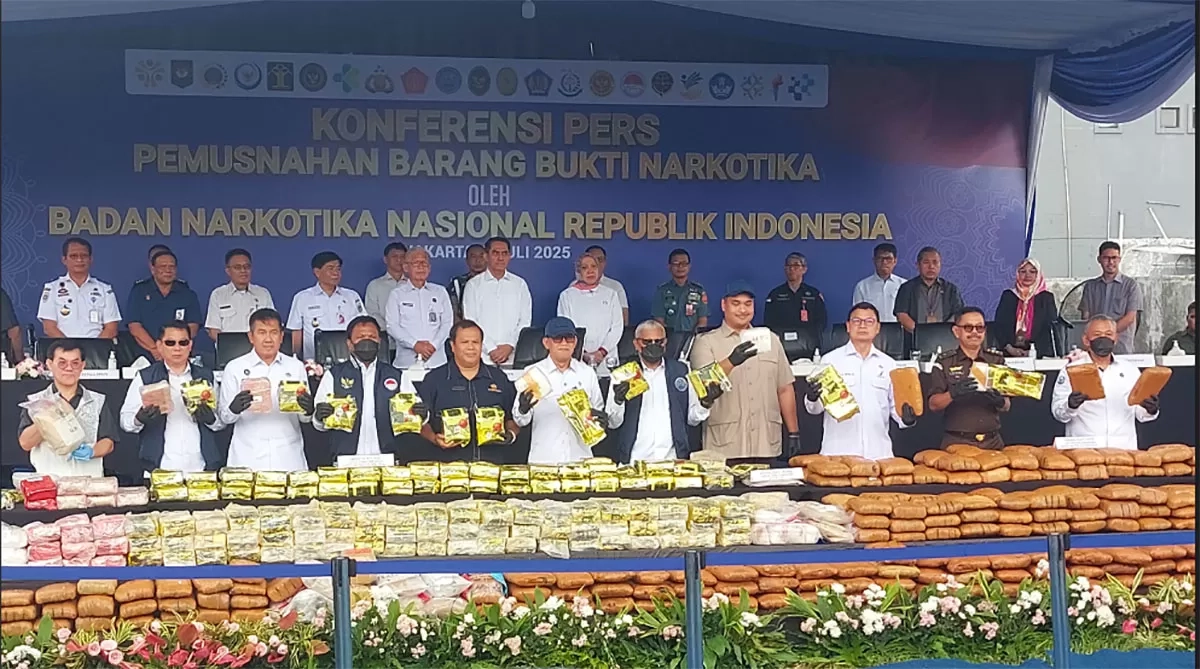 BNN Musnahkan 600 Kilogram Narkoba Senilai Rp 700 miliar di Kampung Boncos Palmerah