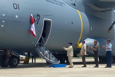 Prabowo Serahkan Airbus A400M ke TNI Angkatan Udara