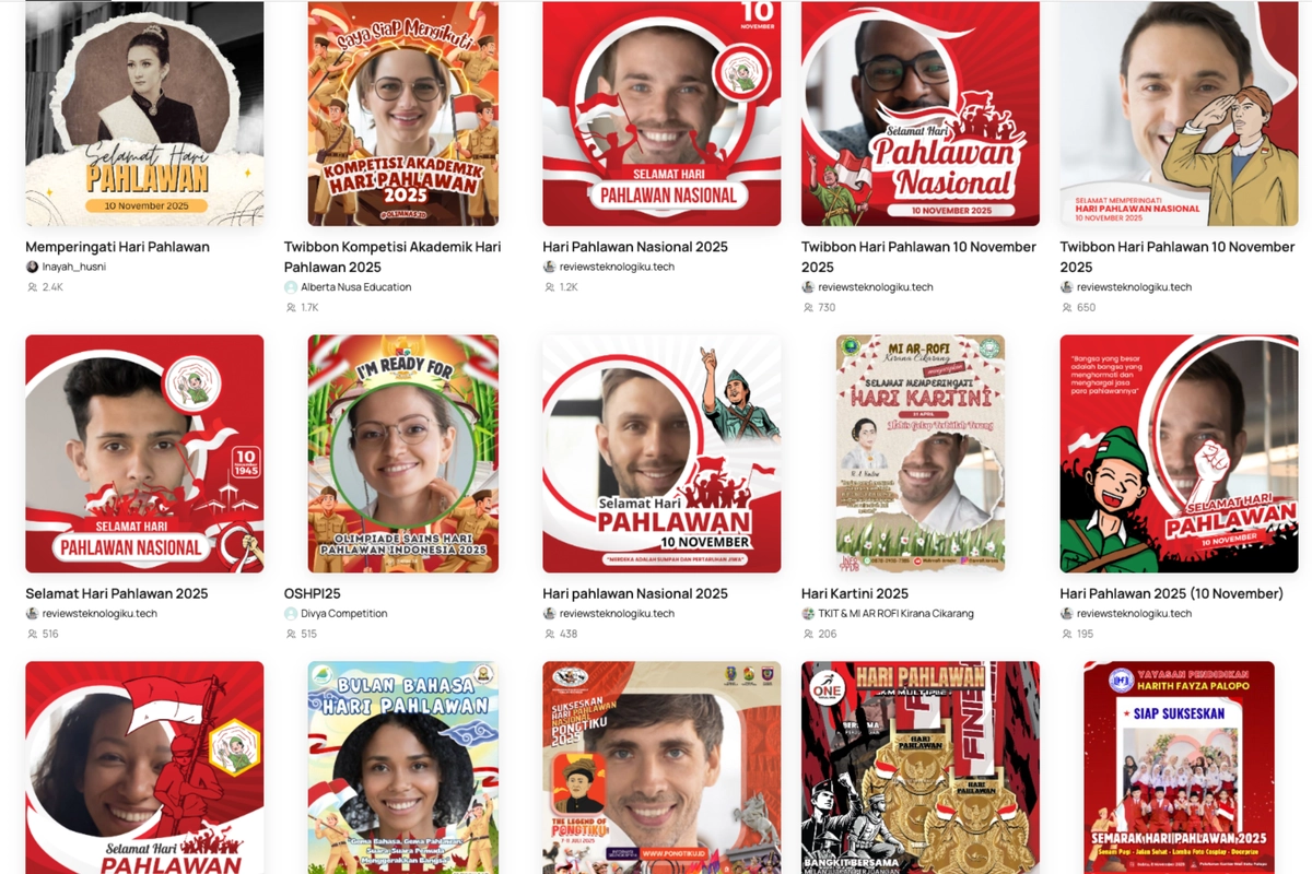 50 Link Download Twibbon Hari Pahlawan 2025 buat Media Sosial