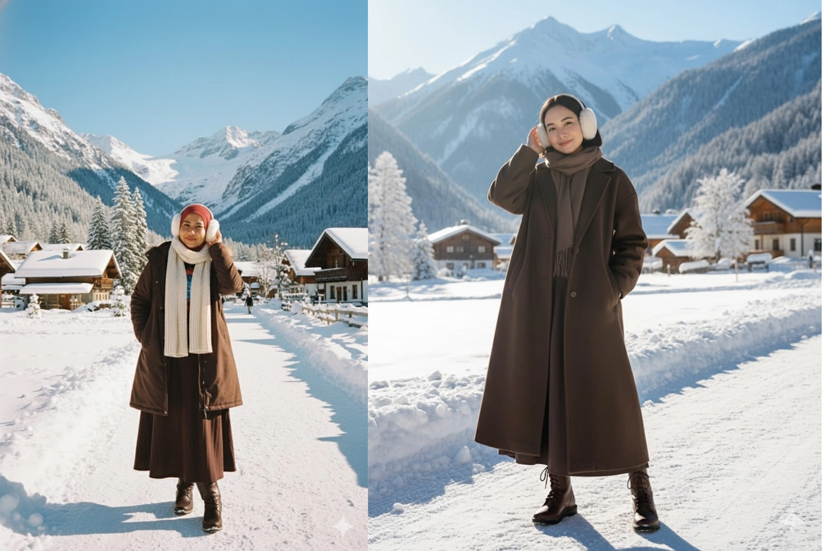 20 Salinan Teks Gemini AI buat Foto di Suasana Salju yang Estetik