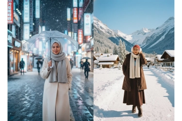 20 Salinan Teks Gemini AI Foto Salju ala Korea, Estetik buat Media Sosial