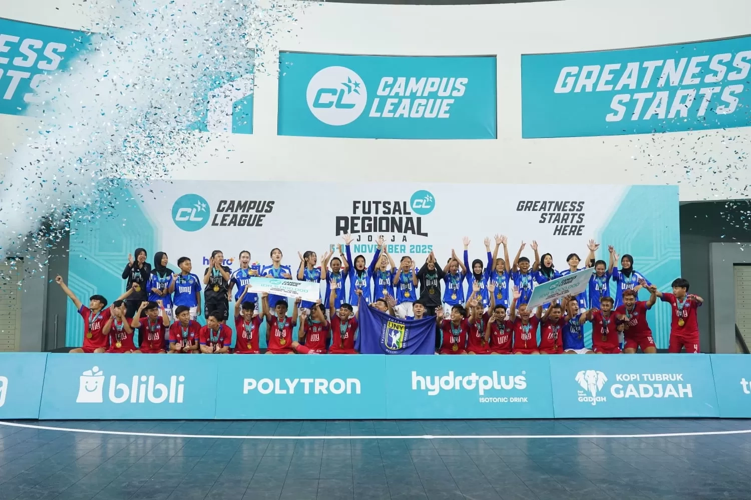 UNY Sukses Kawinkan Gelar Juara Regional Yogyakarta Futsal Campus League