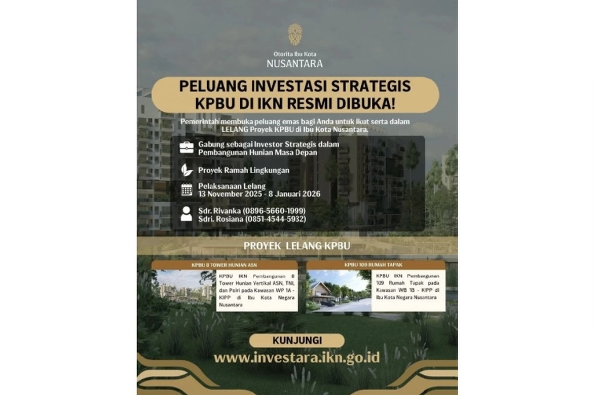 Lewat Skema KPBU, Otorita IKN Buka Lelang Proyek Hunian ASN Ramah Lingkungan