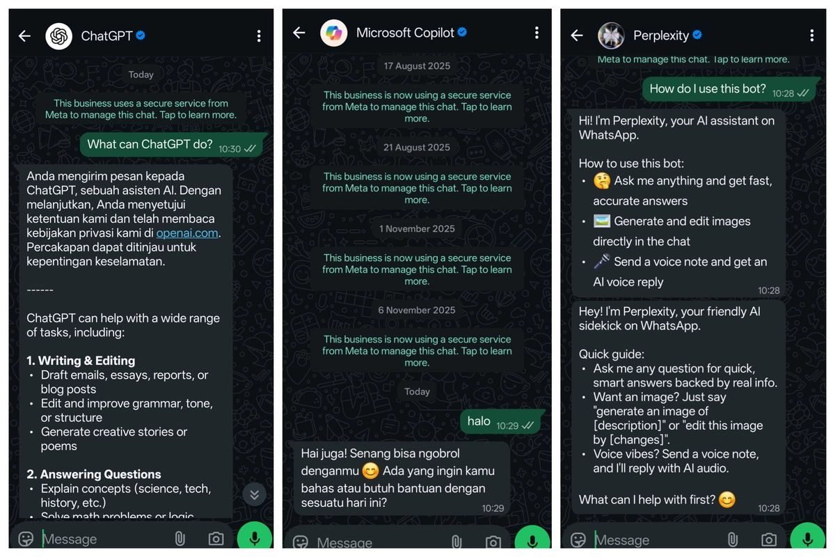 Meta Tendang ChatGPT dan Copilot dari WhatsApp
