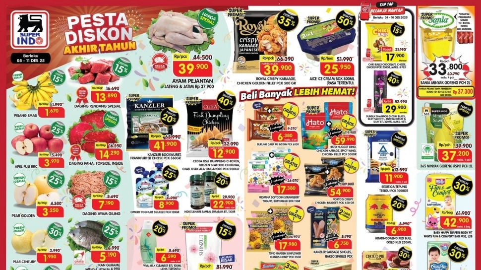 Promo Superindo Hari Ini: 8 Desember 2025 Diskon Akhir Tahun Minyak Goreng Hingga Popok