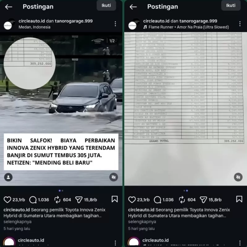 Viral Servis Toyota Zenix Hybrid Pasca Banjir Bandang Rp305 Juta, Begini Tanggapan Toyota