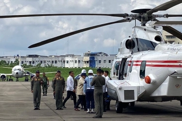 Naik Helikopter, Prabowo Cek Penanganan Banjir di Langkat Hari Ini