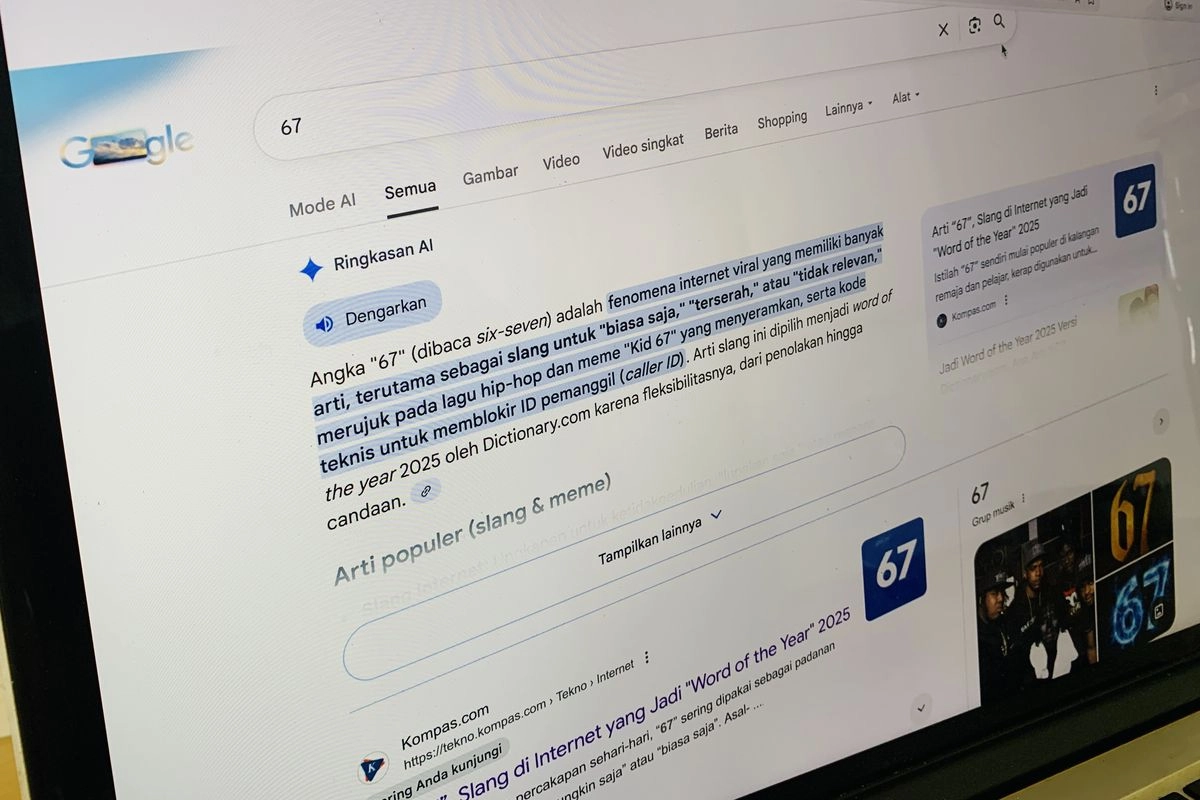 Ketik Angka Ini “67” di Google dan Layar Bakal Bergoyang
