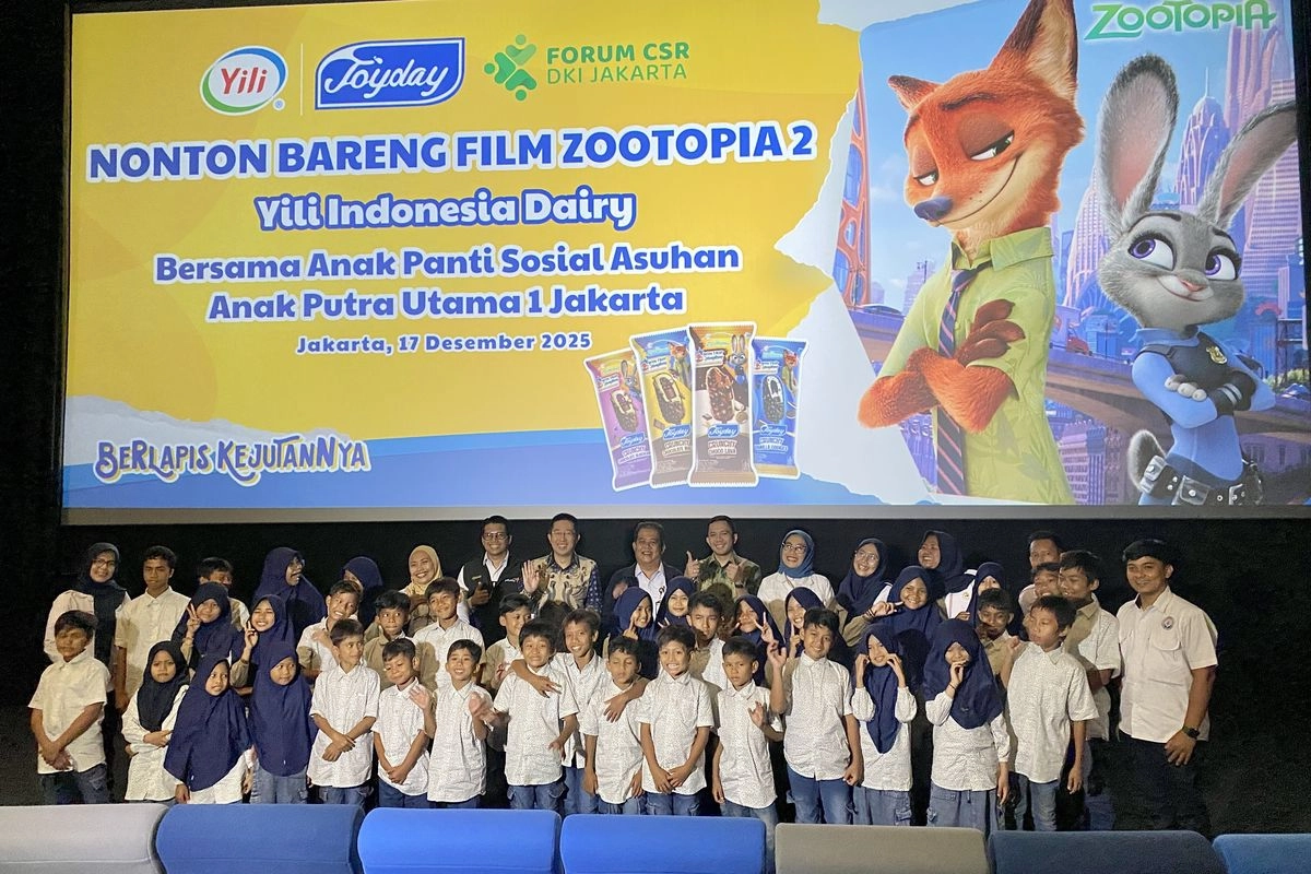 Berbagi Kebahagiaan di Momen Liburan, Produsen Es Krim Joyday PT Yili Indonesia Dairy Gelar Nobar Zootopia 2 Bersama Anak-anak Asuhan Dinas Sosial Jakarta