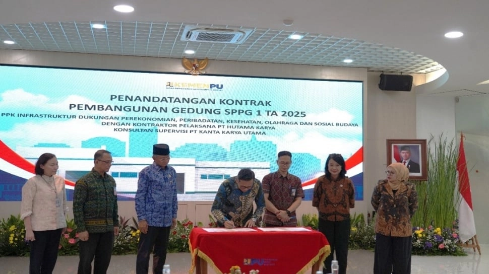 Kementerian PU Tandatangani Kontrak Pekerjaan Pembangunan Gedung SPPG di 152 Lokasi