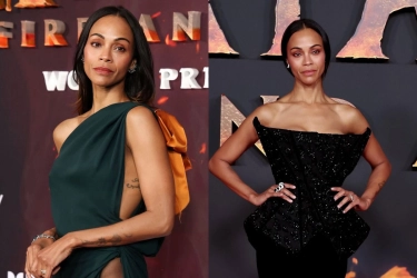 Ragam Outfit Zoe Saldana di World Premiere Avatar: Fire and Ash