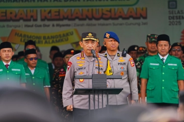 Apel Kebangsaan Banser Jelang Nataru, Kapolri Tegaskan Komitmen Jaga Persatuan dan Keamanan