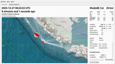 Gempa M5,6 Guncang Pesisir Bengkulu, BMKG: Tidak Berpotensi Tsunami
