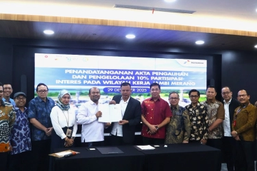 PHE Jambi Merang Alihkan PI 10 persen WK Jambi Merang ke BUMD Sumsel