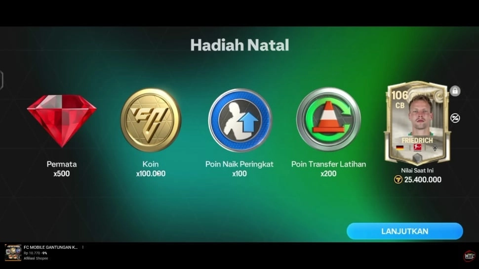 21 Kode Redeem FC Mobile Terbaru 30 Desember 2025, Ada 100 Ribu Koin dan Pemain 106-112