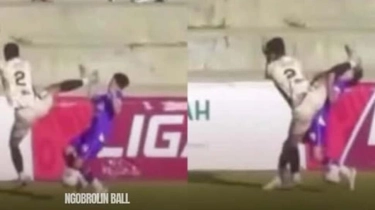 Horor Menit 73 Liga 4 DIY: Tendangan Kung Fu Leher Disasar, Wasit Tutup Mata