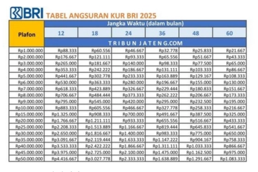Tabel KUR BRI 2026 Pinjaman Rp 30 Juta: Cek Cicilan per Bulan, Tenor hingga 5 Tahun