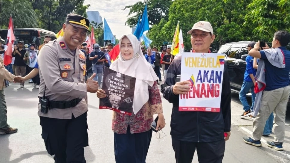 Gedung Kedubes AS Diguncang Protes, Massa Buruh: Jangan Sampai Indonesia Jadi Sasaran Berikutnya