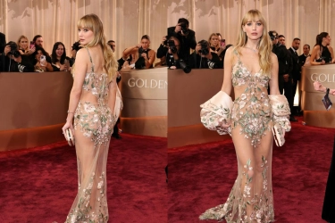 Jennifer Lawrence Pakai Gaun Transparan Givenchy di Golden Globes 2026