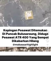 Pesawat ATR 400 Hilang Kontak di Maros Sulsel, Video Dugaan Jatuh di Gunung Bulusaraung Beredar di Media Sosial